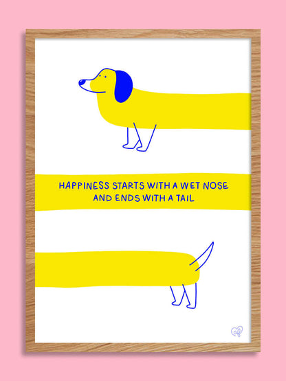 Chien heureux - Affiche A4 ou A3