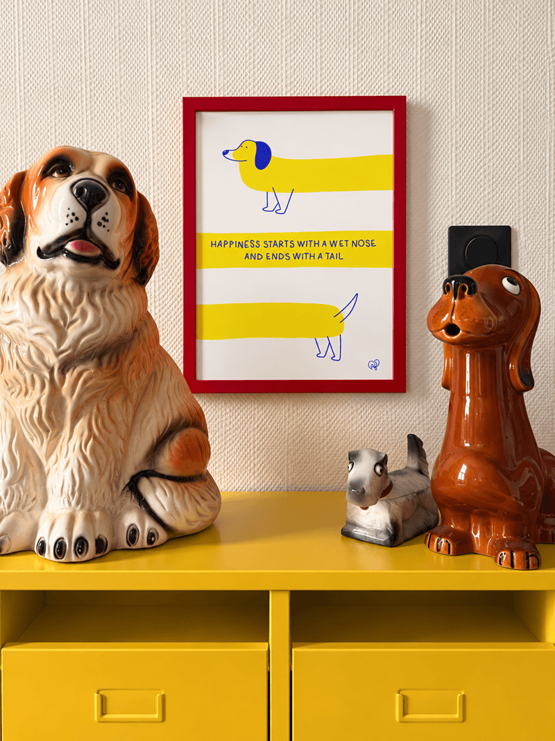 Chien heureux - Affiche A4 ou A3