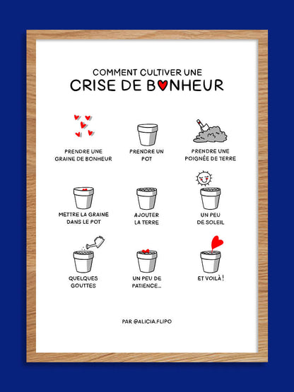 Comment cultiver une crise de bonheur ? - Affiche A4 ou A3