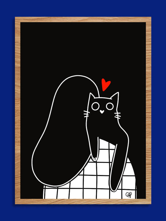 Chat-lin - Affiche A5