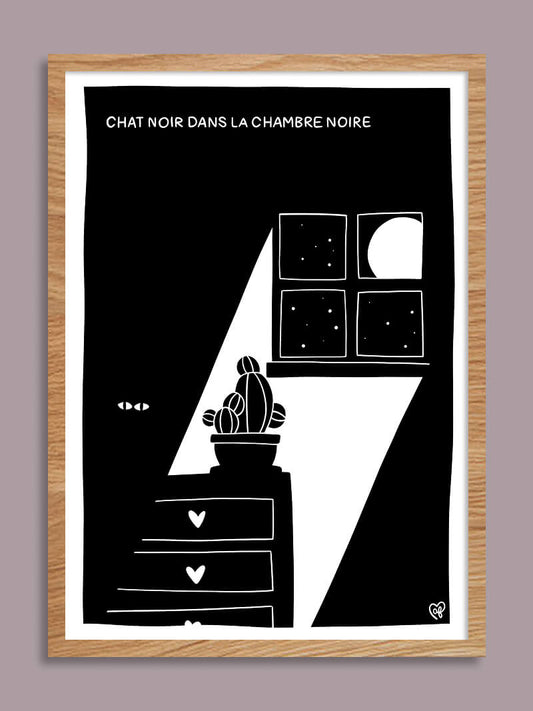 Triptyque chat noir - 3 affiches A5