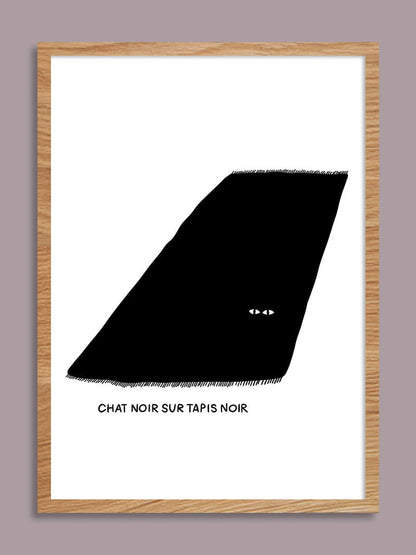 Triptyque chat noir - 3 affiches A5