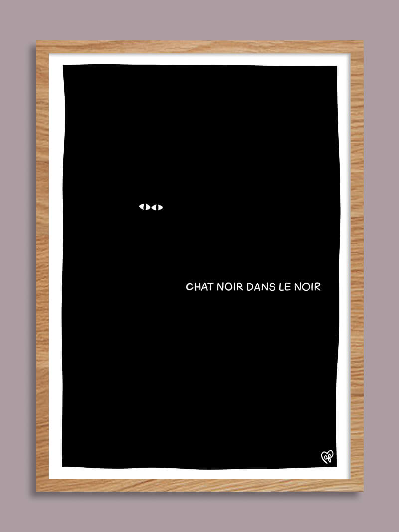 Triptyque chat noir - 3 affiches A5