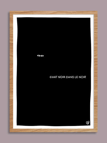 Triptyque chat noir - 3 affiches A5